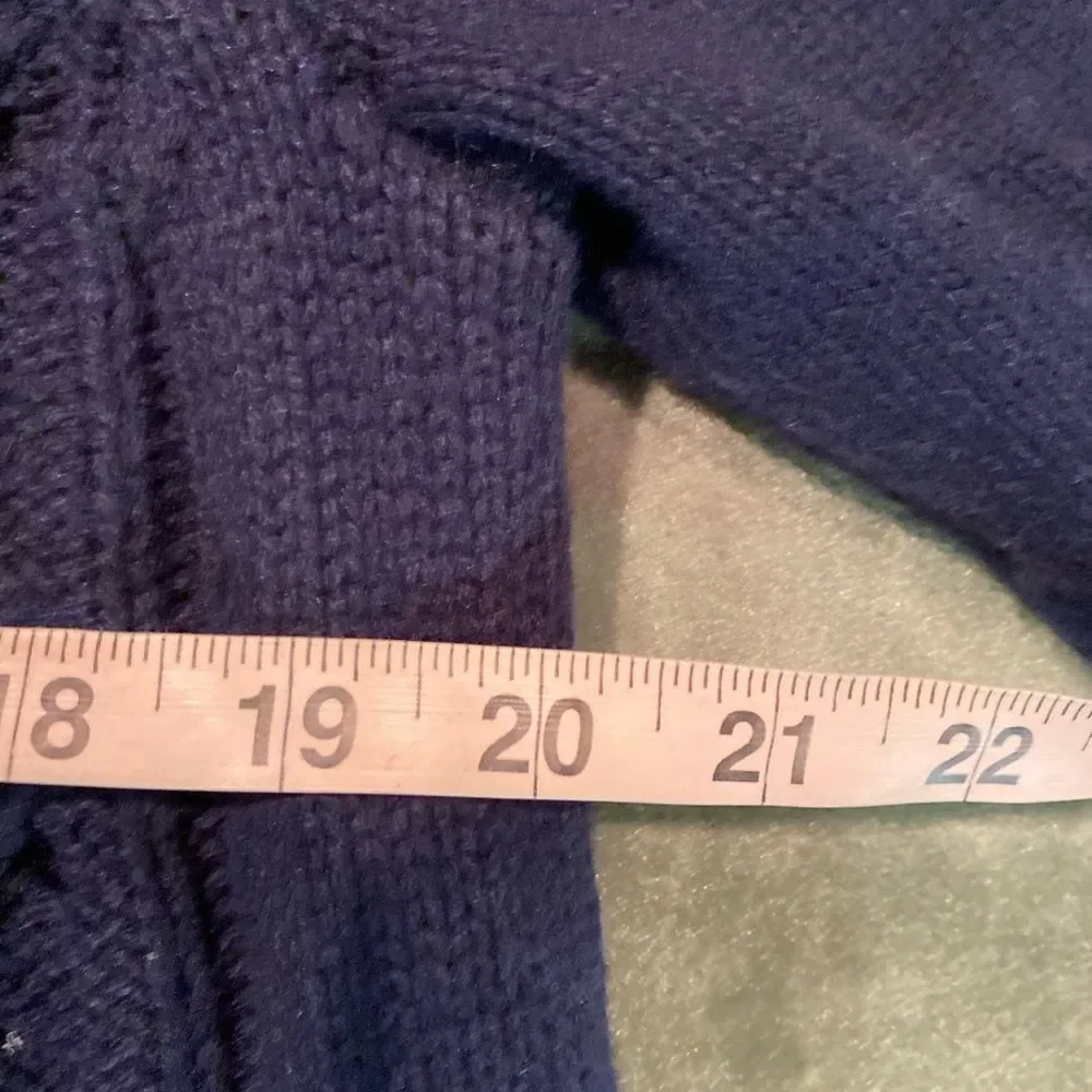 #142 J. CREW Navy Cable Knit Sweater - Picture 7 of 9